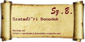 Szatmári Benedek névjegykártya